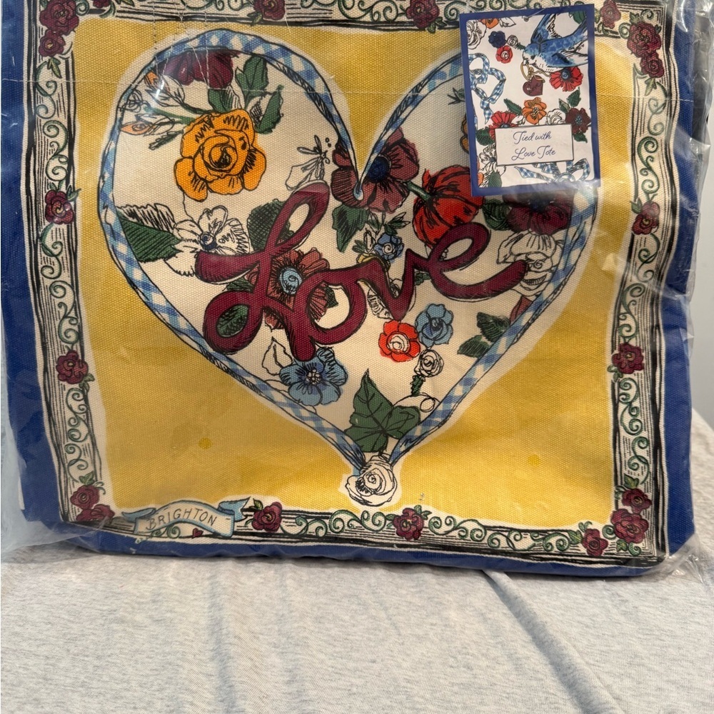 Brighton Floral Love Tote - Yellow and Blue